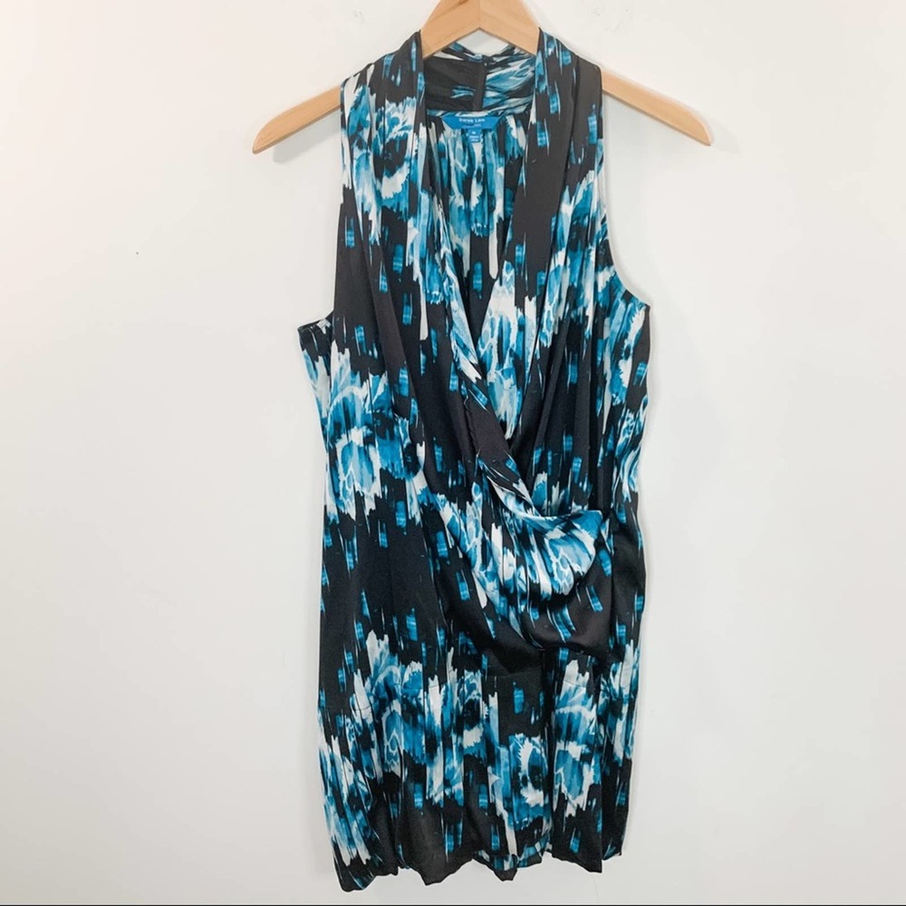 Derek Lam Faux Wrap Halter Bubble Hem Dress Medium